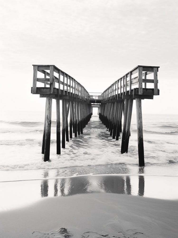 Outer Banks, Black And White Analogue Photograph 4