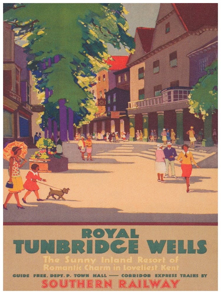 Royal Tunbridge Wells England Vintage Reiseposter