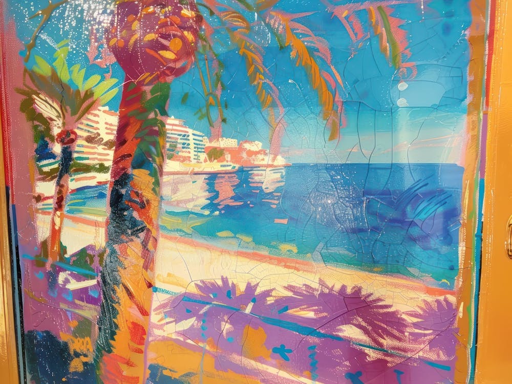 Monaco From The Window View Painting 4