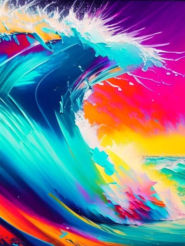 Surfing On Wave At Sea Waterscape Waterscape Bright Abstract 2
