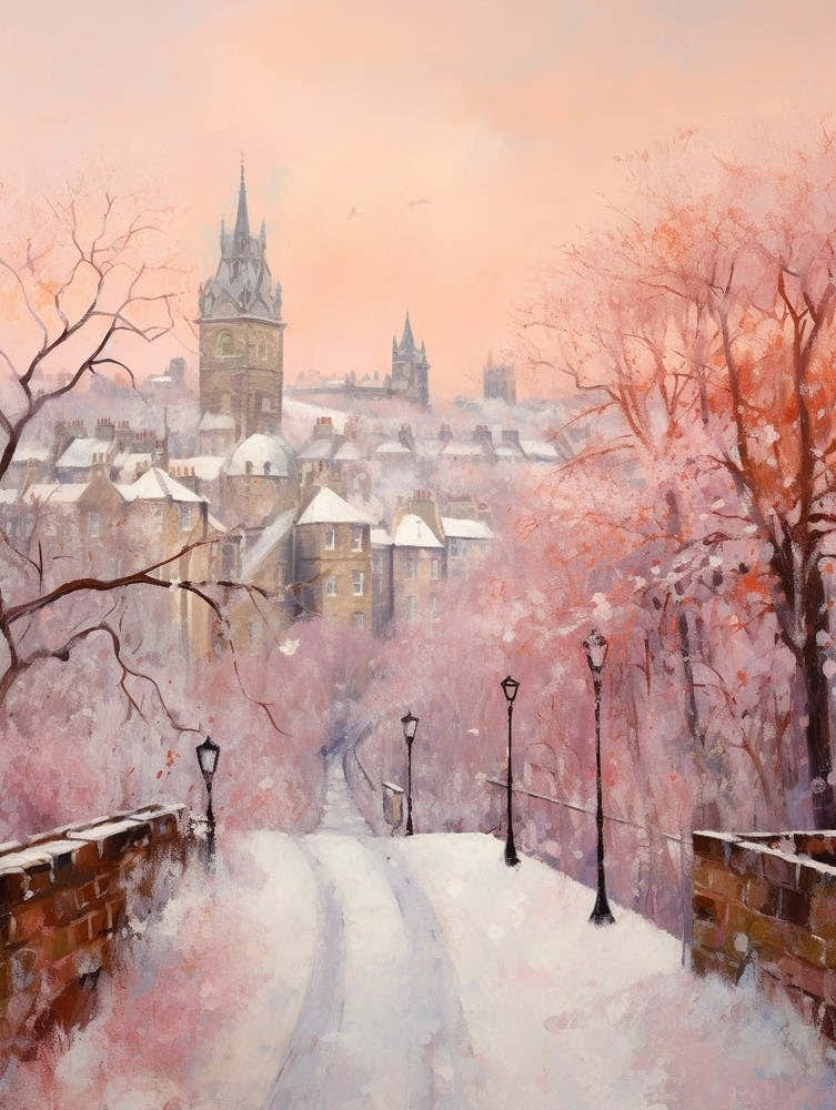 Dreamy Winter Painting Edinburgh Scotland 3