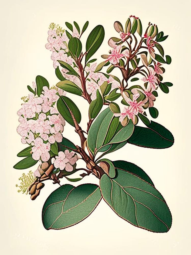Mountain Laurel Wildflower Vintage Botanical