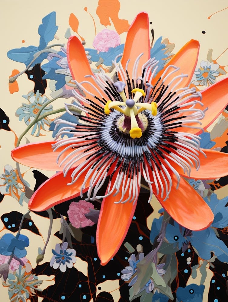 Surreal Florals Passionflower 2 Flower Painting