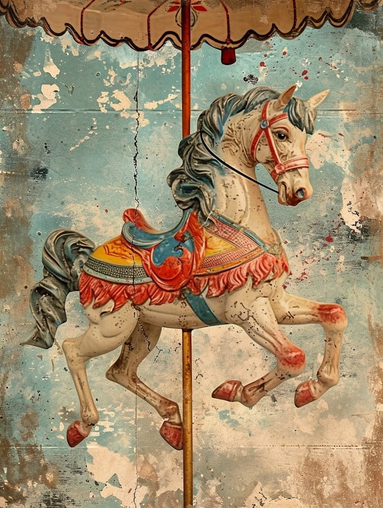 Carousel Horse Kitsch Collage 4