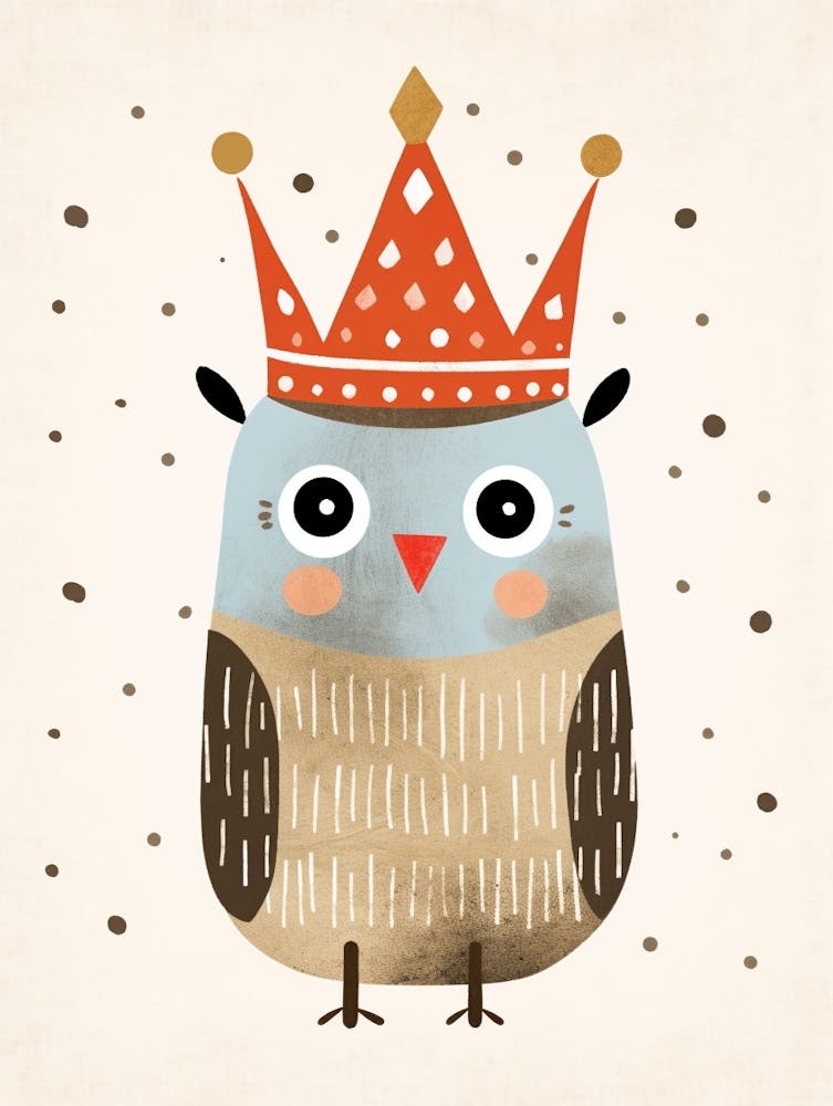Little Owl 3 Wearing A Crown