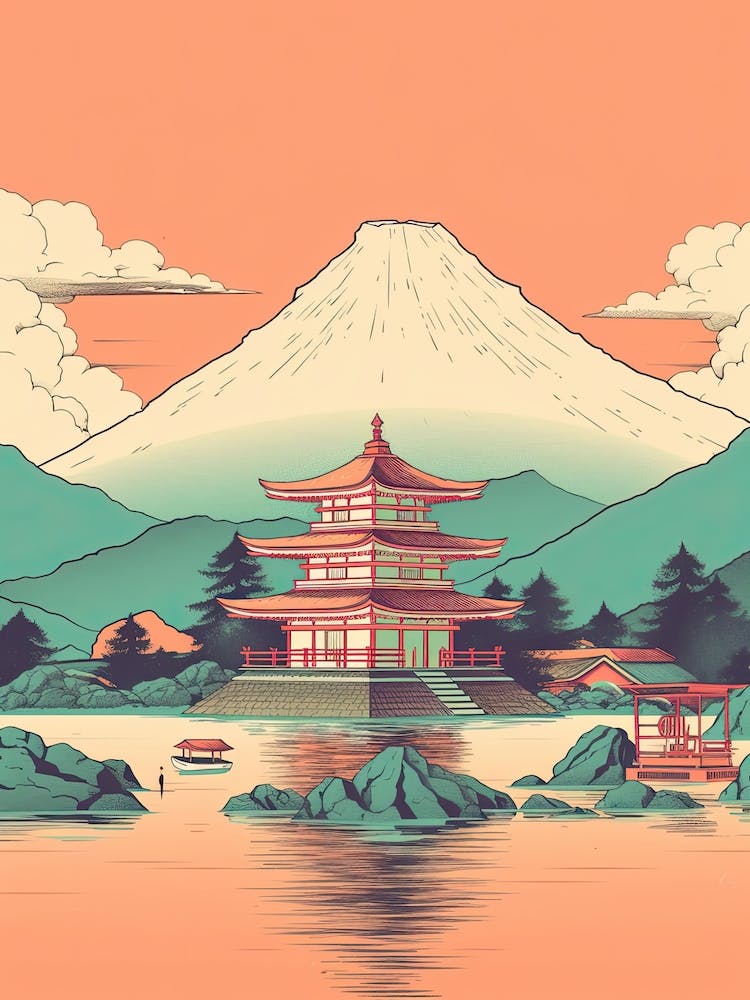 Mount Fuji Japan Travel Illustration 8