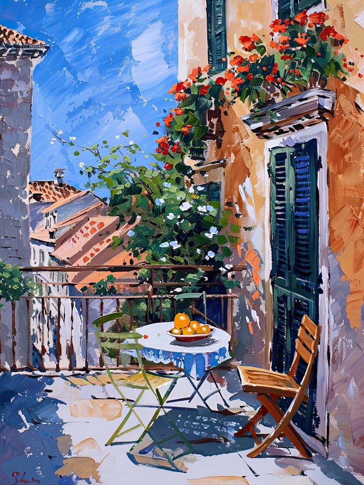 Balcony Painting In Dubrovnik 1