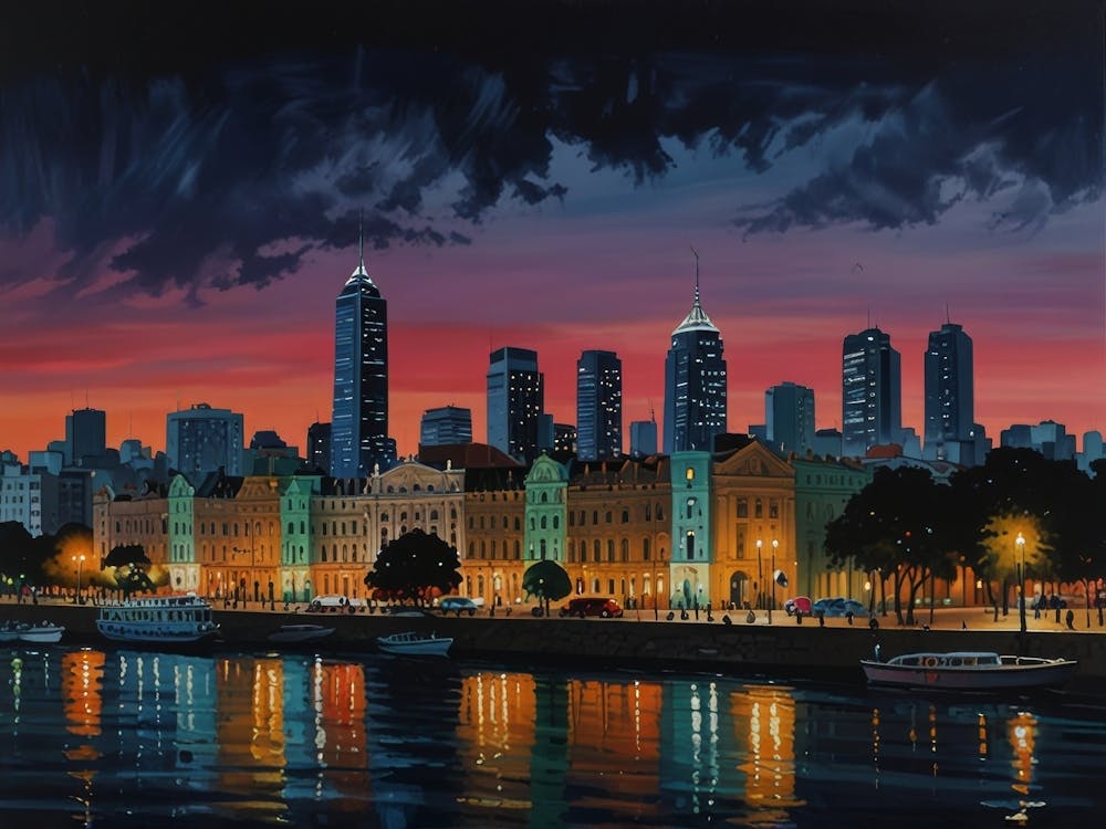 Melbourne At Night art