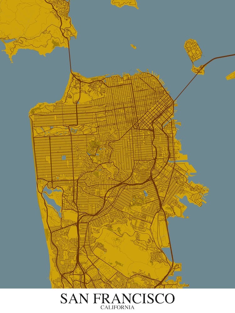 San Francisco California Yellow Blue