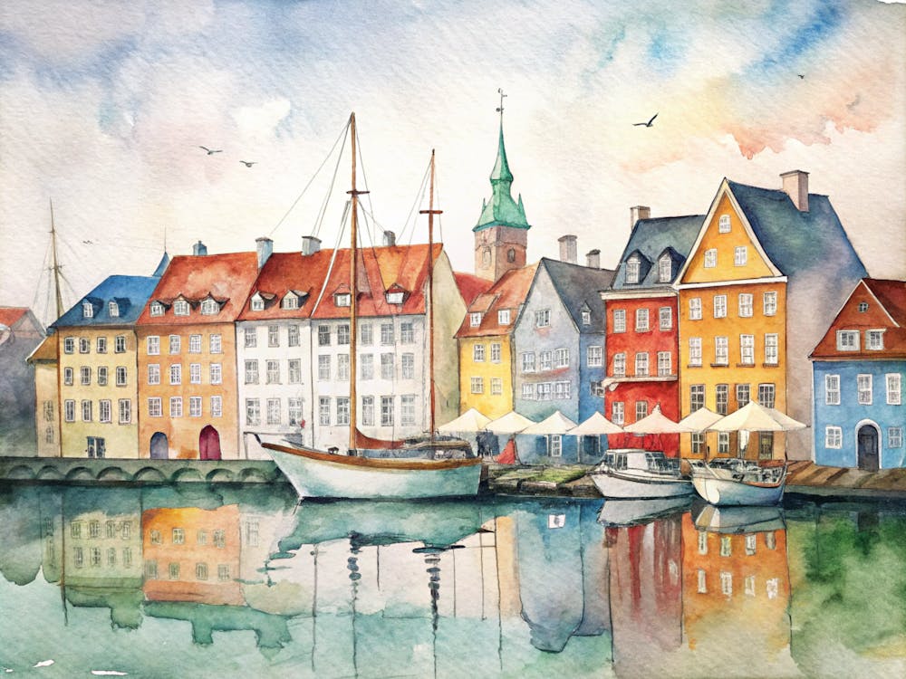 Watercolor Of Copenhagen