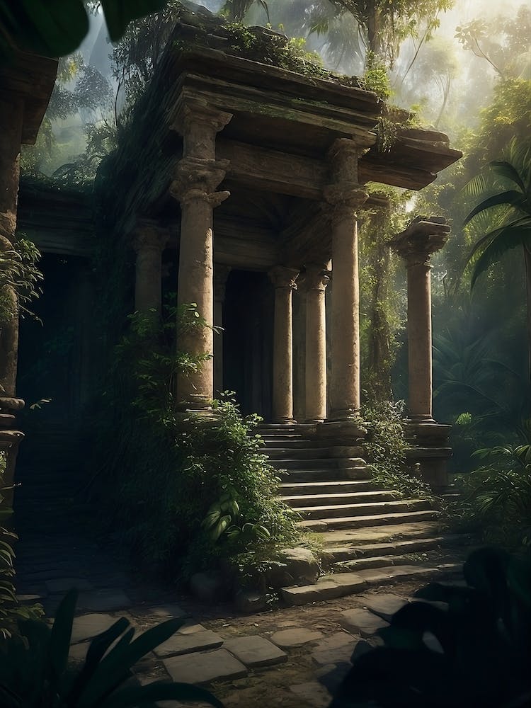 Ancient Ruins In The Jungle