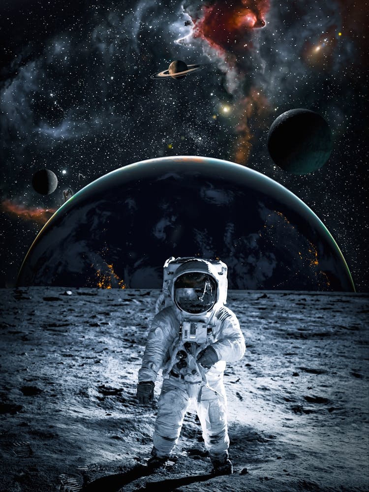 Astronaut On Grey Moon