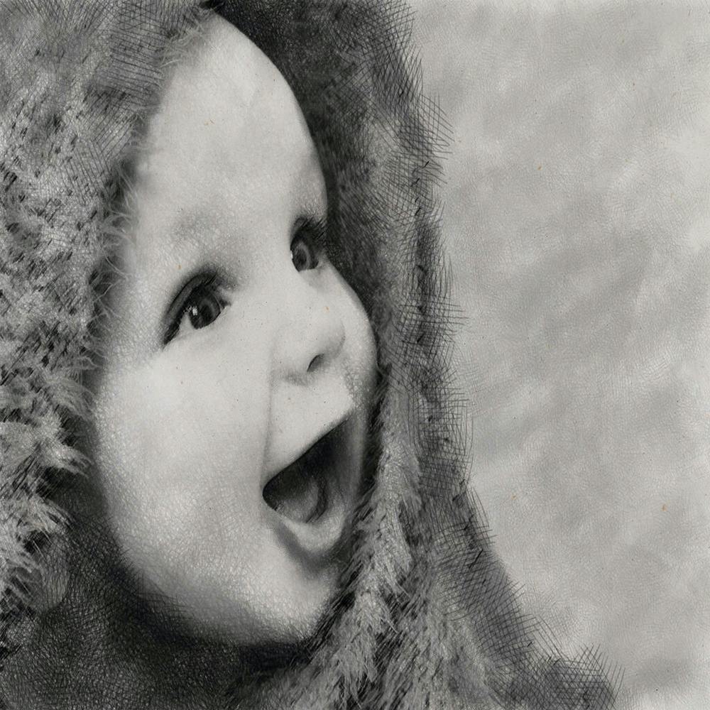 Baby Sketch Black & White