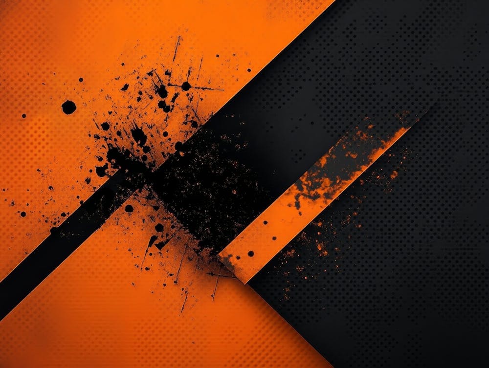 Orange And Black Abstract