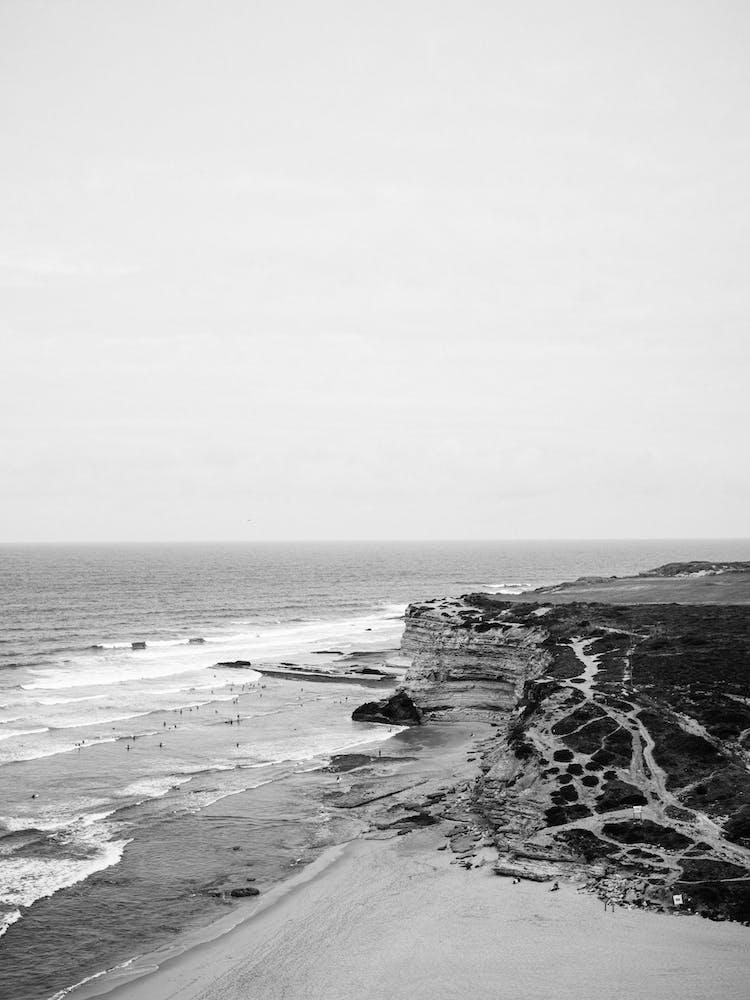 Ribeira D'Ilhas In Black And White