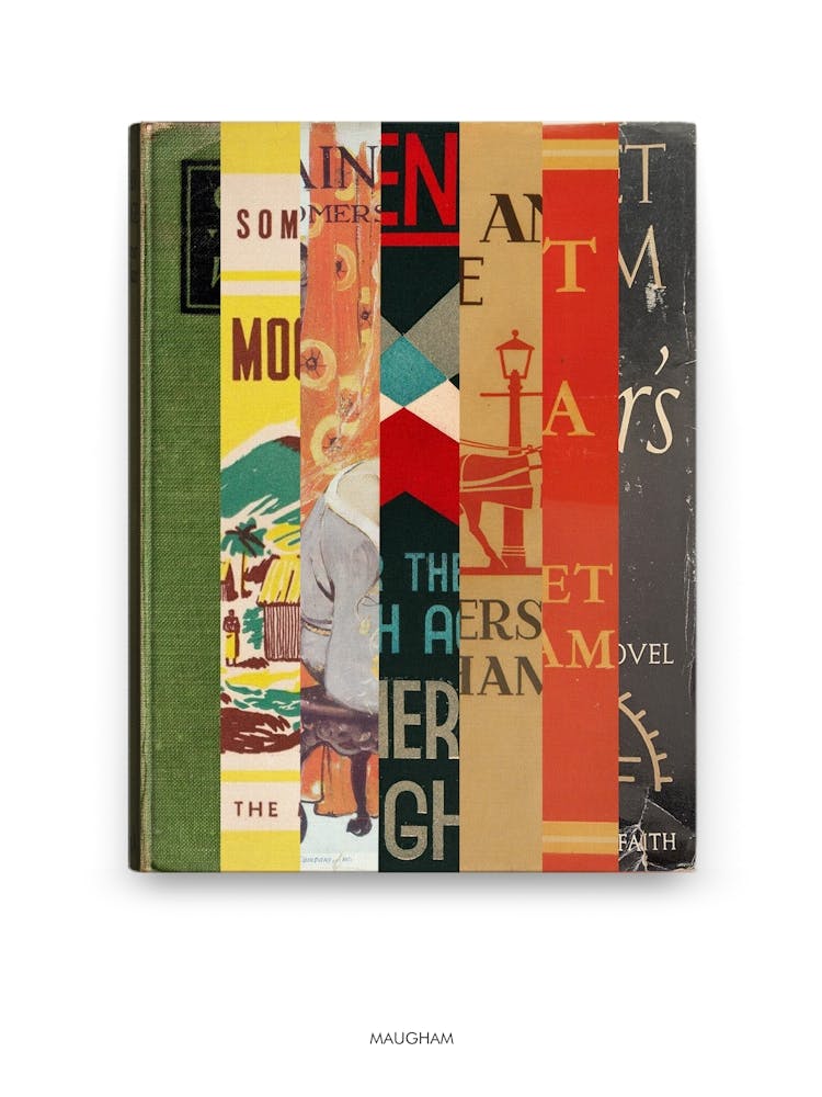 Somerset Maugham - Book Lover Abstract Print -First Edition Covers