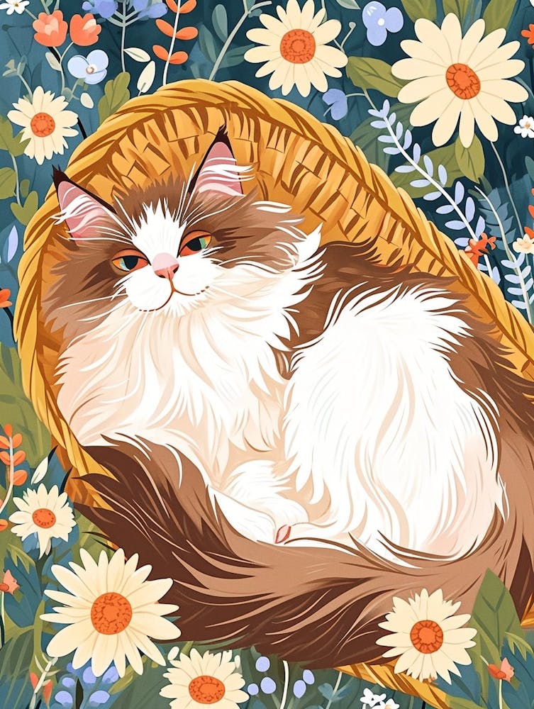 Selkirk Rex Storybook Illustration 2