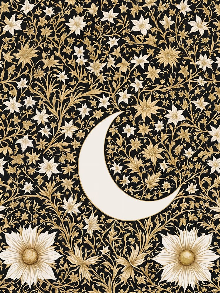 Floral Moon Rising