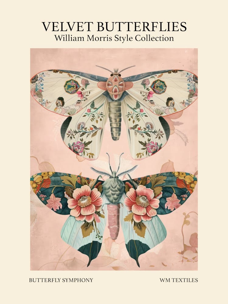 Velvet Butterflies Collection Butterfly Symphony William Morris Style 7