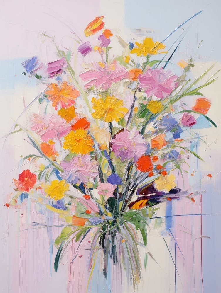 Abstract Flower Painting Asters 4