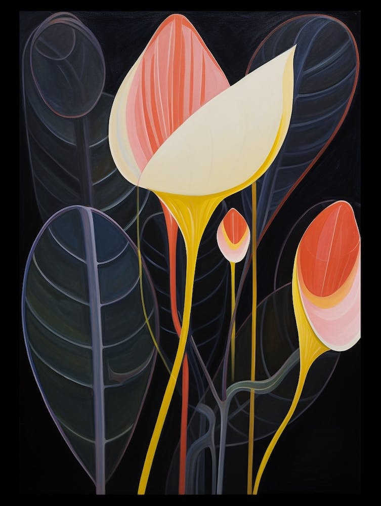 Calla Lily 3 Hilma Af Klint Inspired Flower Illustration