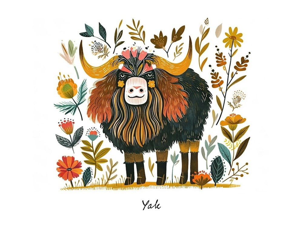Little Floral Yak 1 Poster