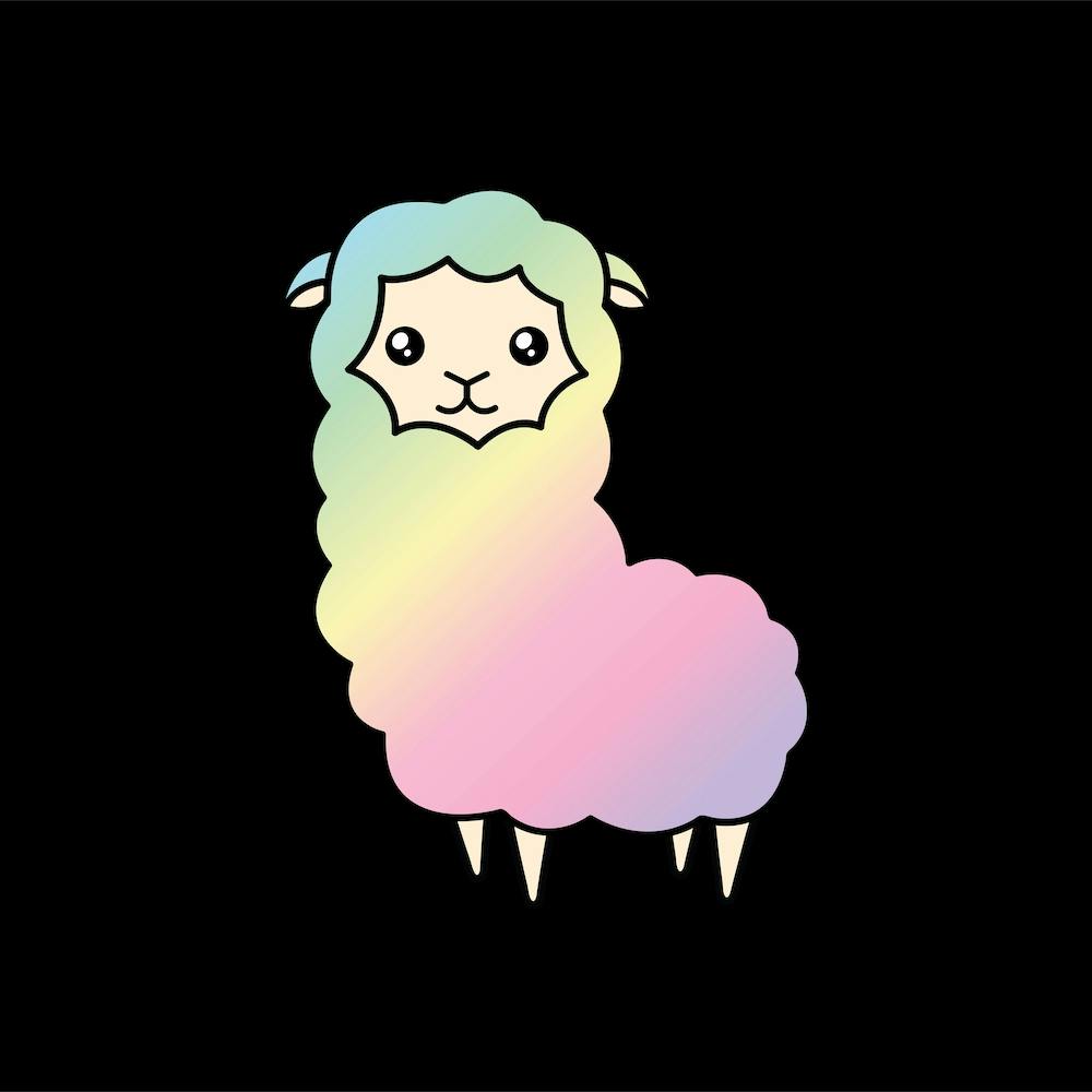 Rainbow Llama Square