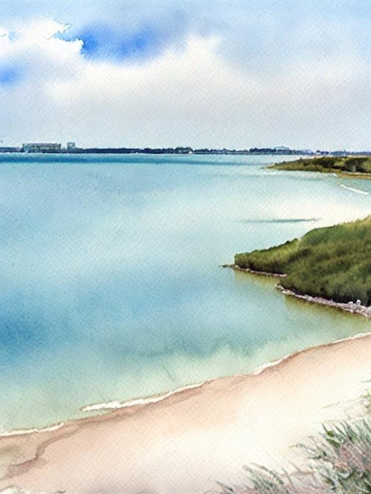 Sandbanks Beach 3, Dorset Watercolour
