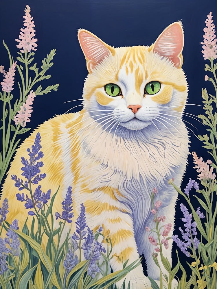 Cat In Lavender no1