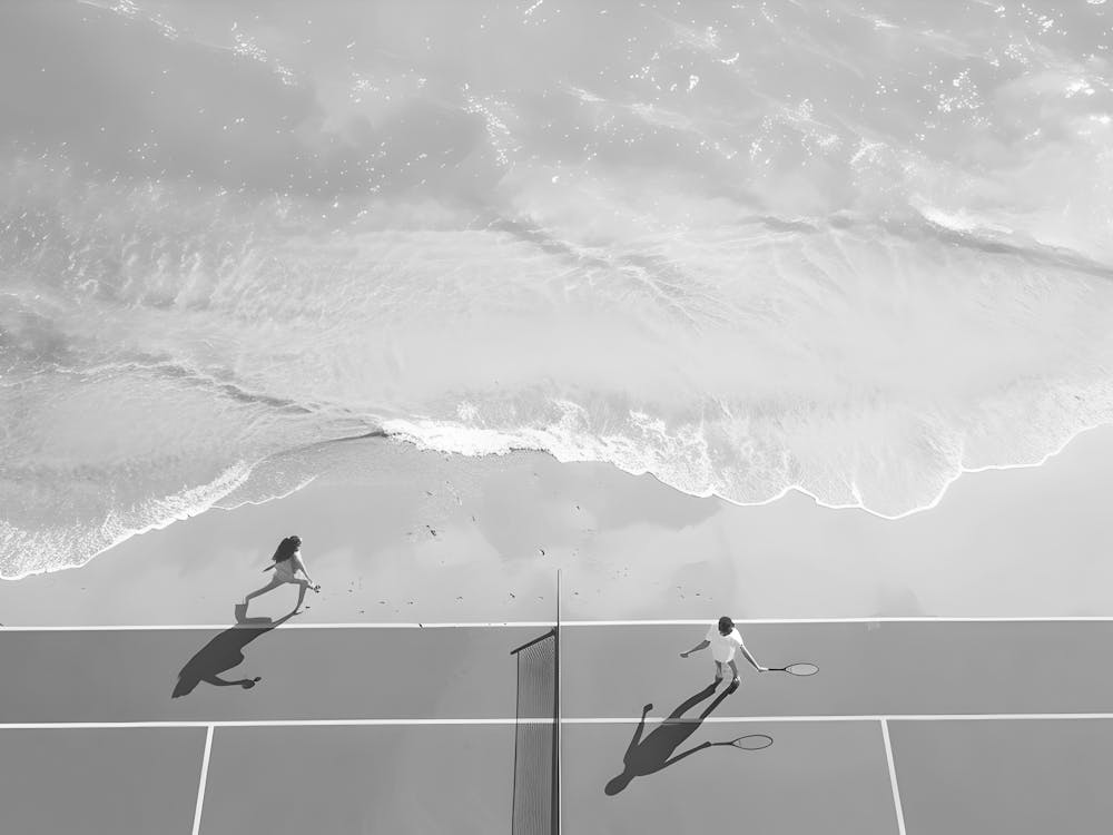 Tennis am Strand