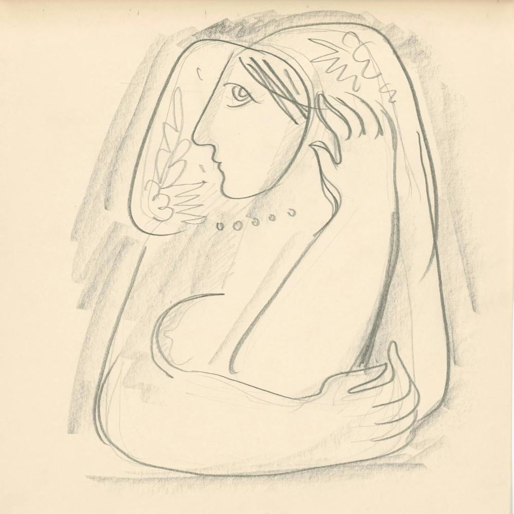 A Woman In A Flowered Scarf Supporting Her Ears, Mikuláš Galanda