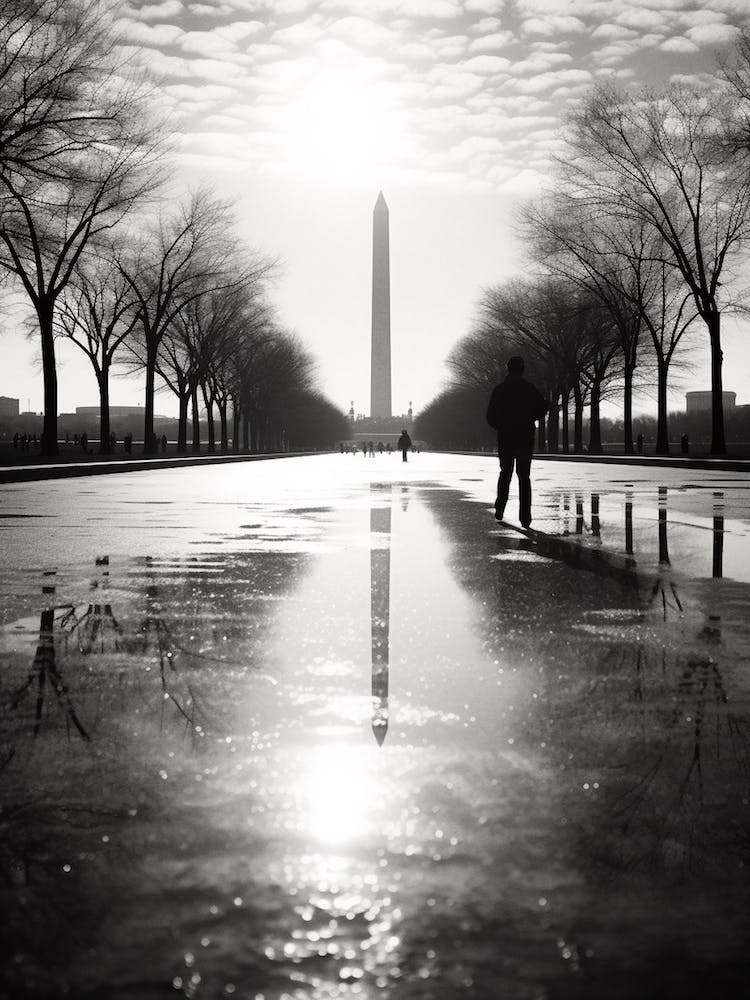 Washington Dc, Usa, Black And White Analogue Photograph 3