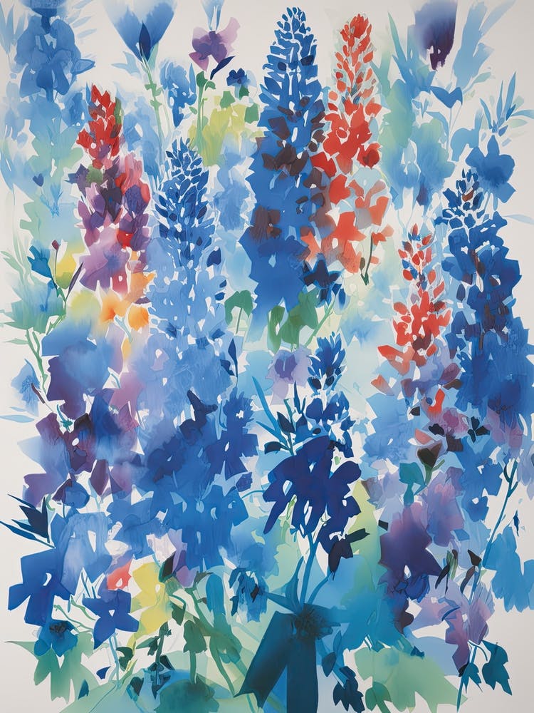 Delphinium Flower Illustration 1