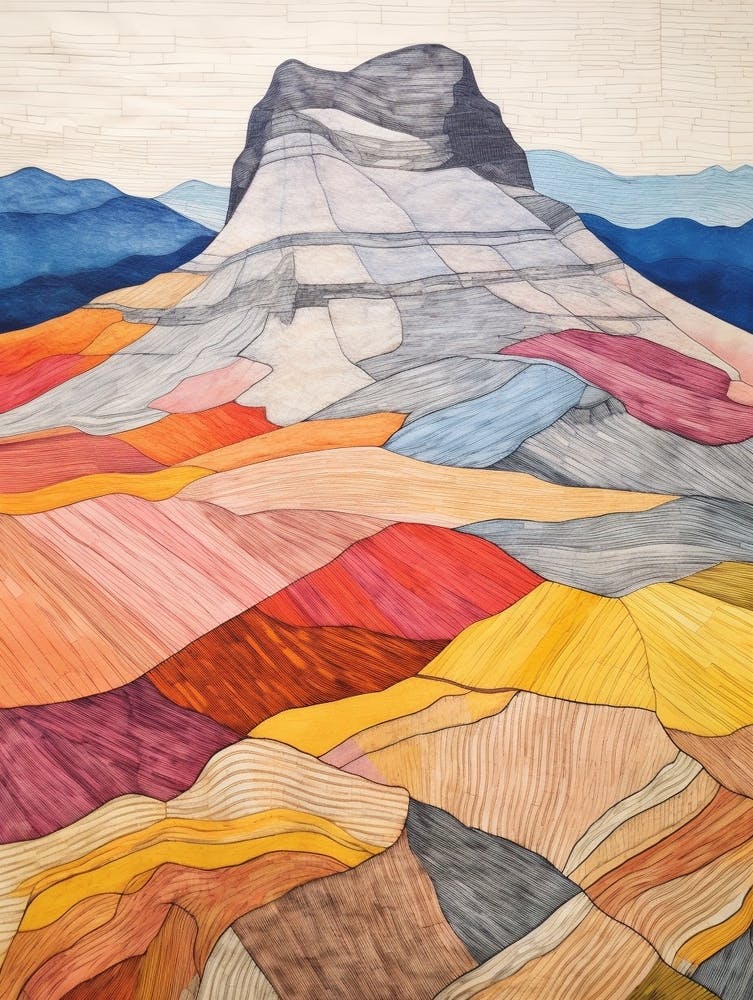 Ben Hope Scotland Colourful Mountain Illustration