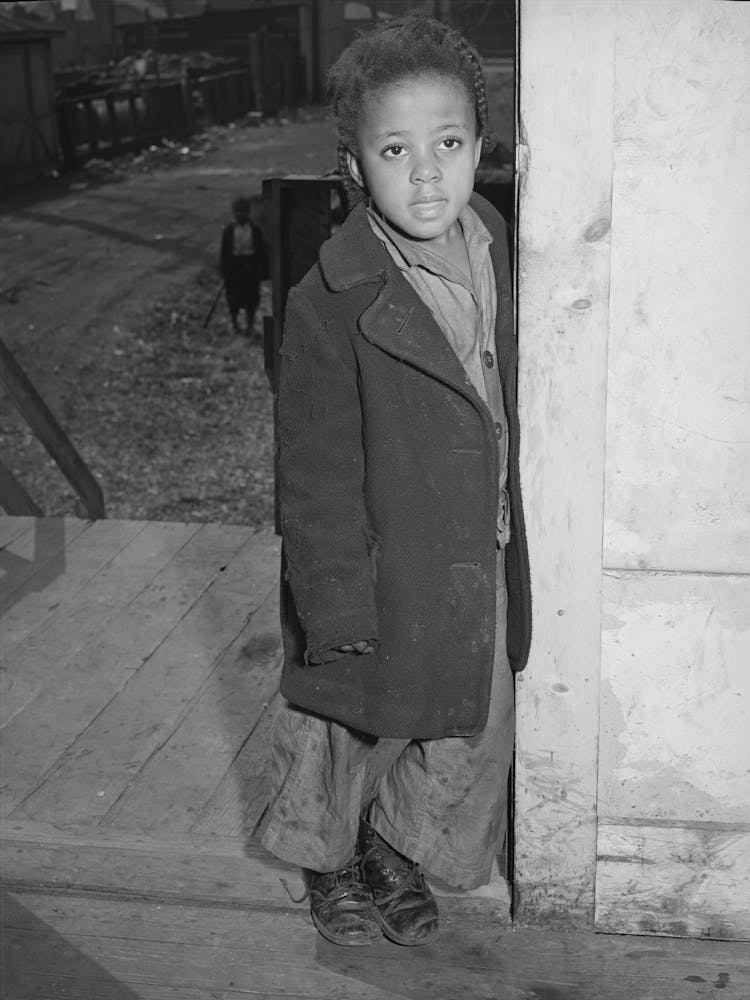 A Girl Standing In Doorway, Family Is On Relief, Chicago, Illinois By Russell Lee