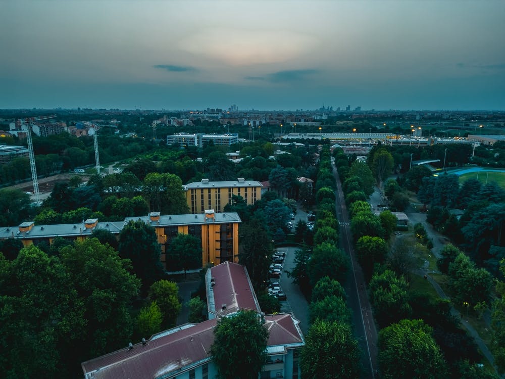 Aerial View of the City of San Donato Milanese, Milano.s