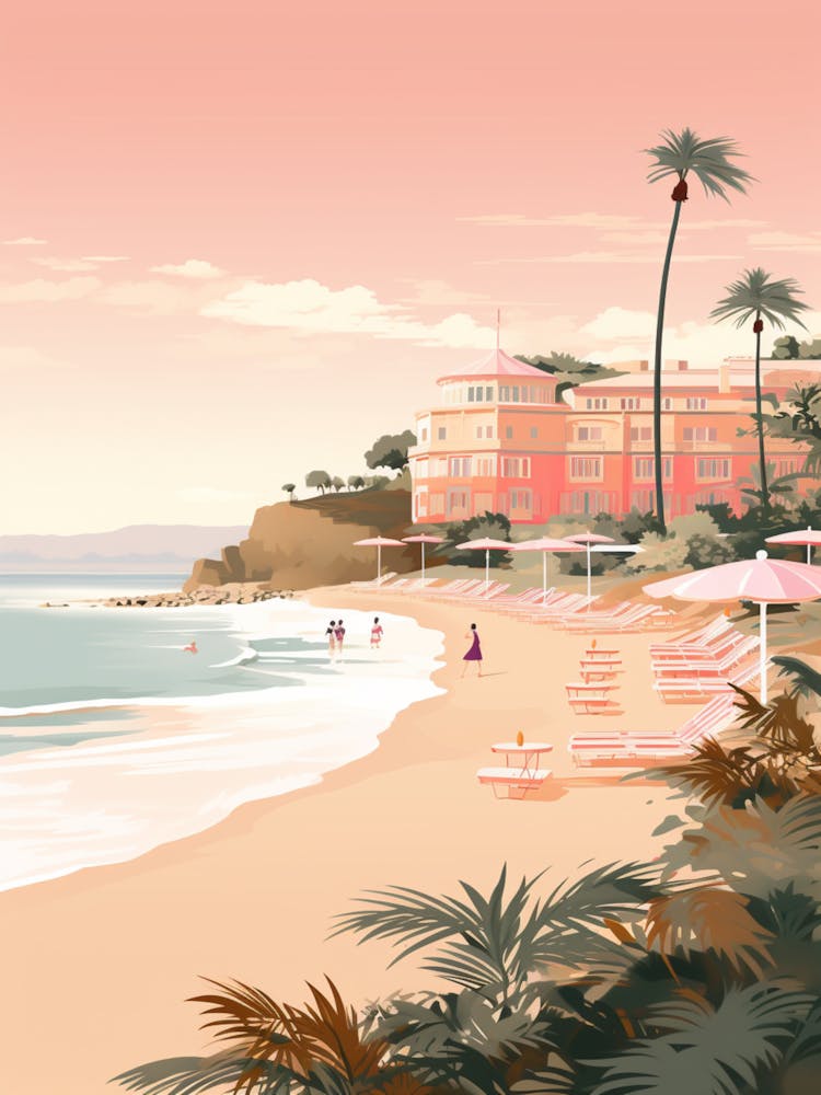 An Illustration In Pink Tones Of Palm Beach Sydney Australia 4