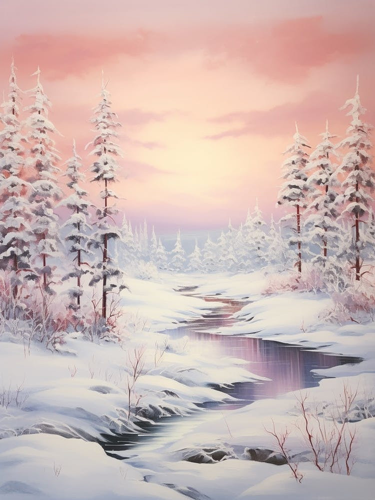 Dreamy Winter Painting Lapland Finland 1