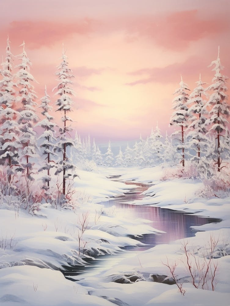Dreamy Winter Painting Lapland Finland 1