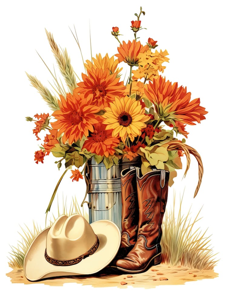 Western Blumen und Stiefel 3