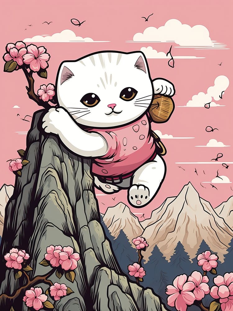 Dessins de Chats Kawaii Escalade 4