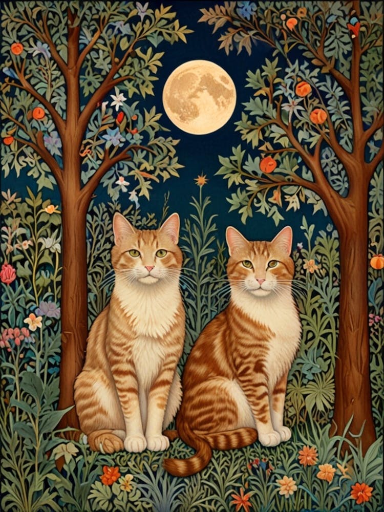 William Morris Cats In The Moonlight 2