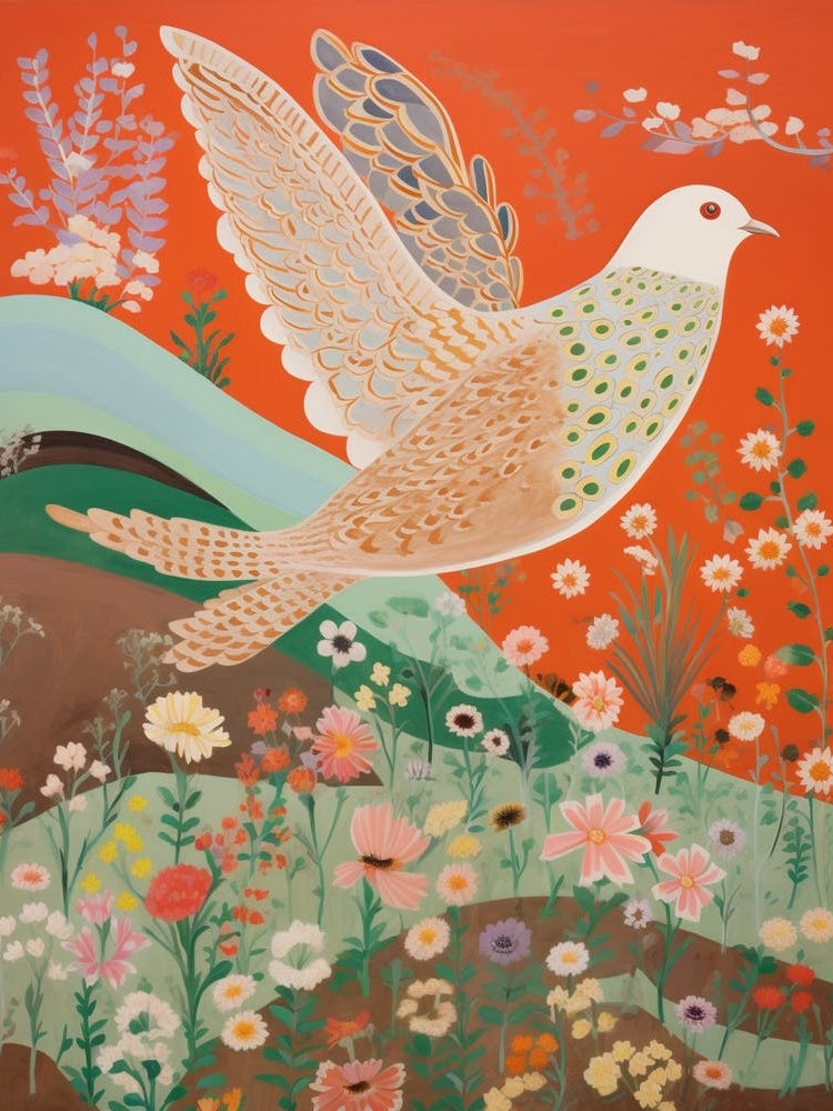 Maximalist Bird Painting Partridge 1