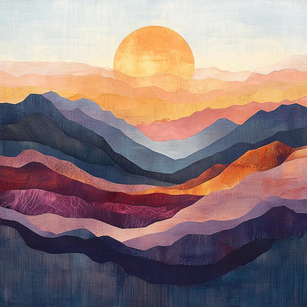 Sunset Over The Mountains Canvas Print