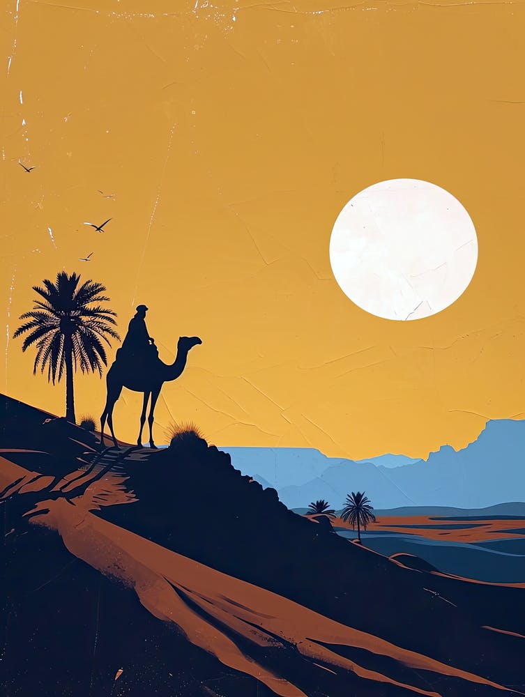 Camels In The Sahara Desert