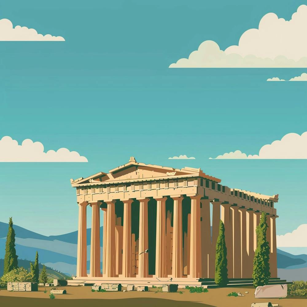 A Temple Of Olympian Zeus In Athens Minimal Illu 1720009190 3