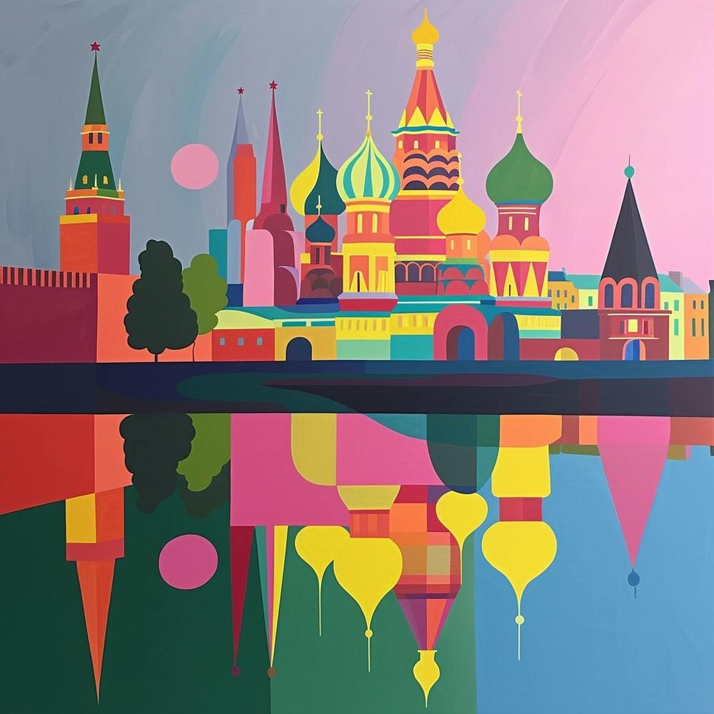 Abstrakte Reisekollektion Moskau Russland 1