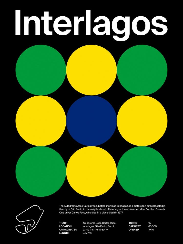 Mid Century Dark Interlagos F1
