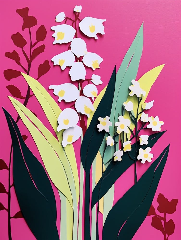 Cut Out Style Flower Art Lily Of The Valley 1