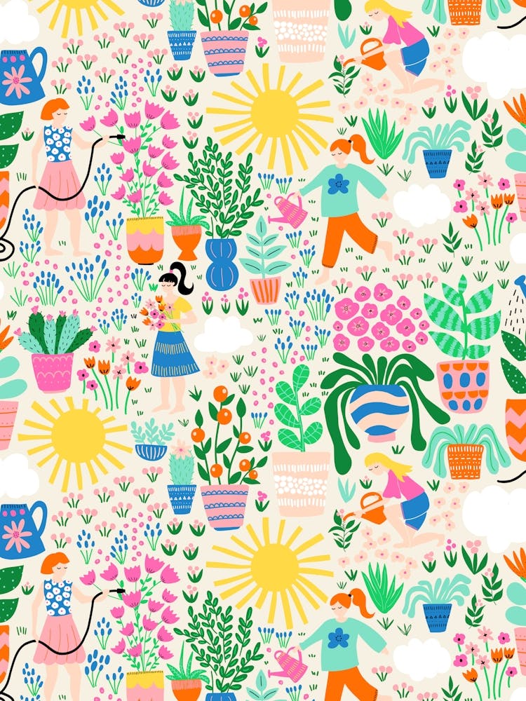 The Love of Gardening - Gardeners at Work with Florals and Botanicals